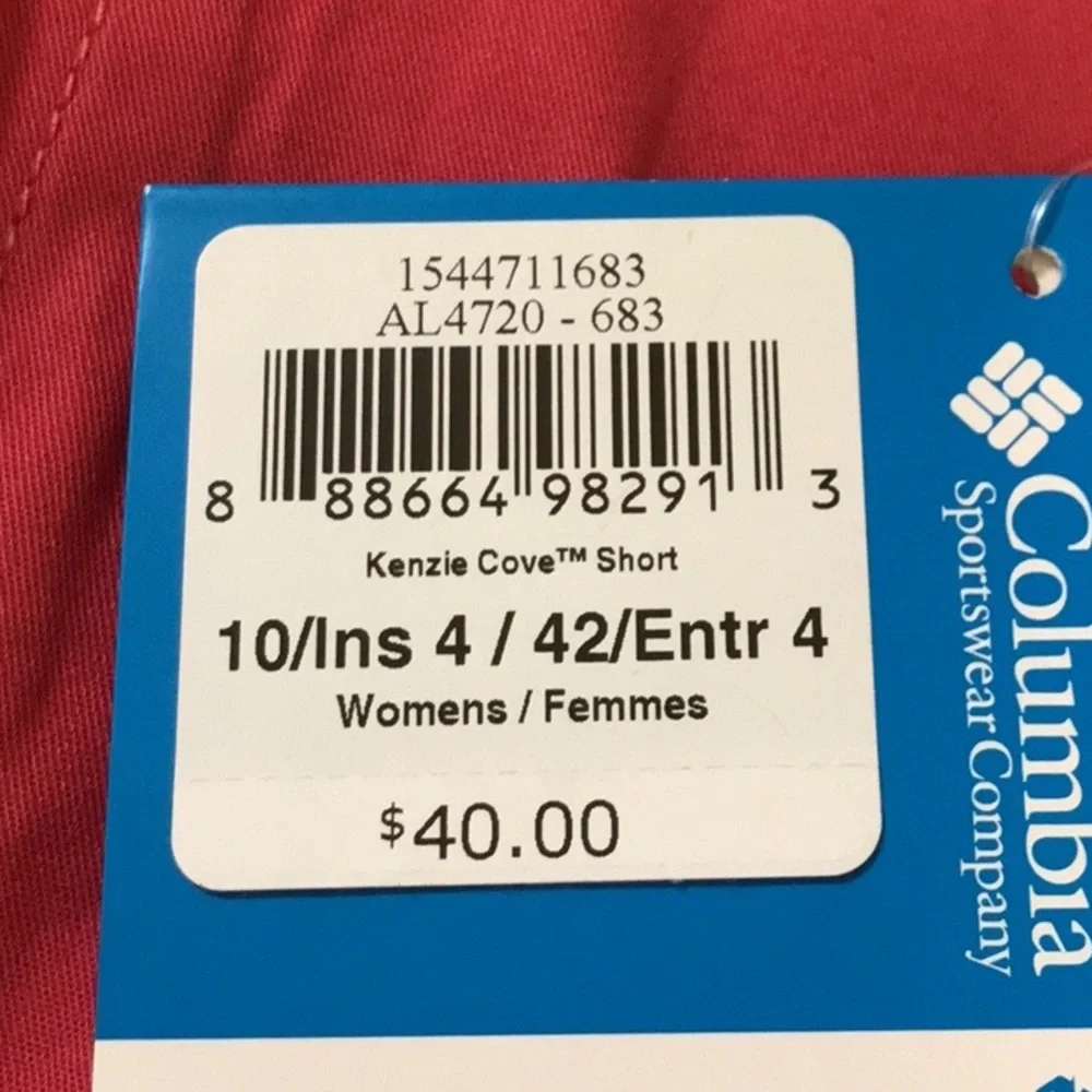 NWT Columbia Kenzie Cove Shorts Lobster